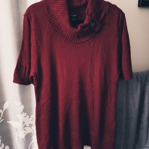 Cowl Neck Half-sleeve Sweater